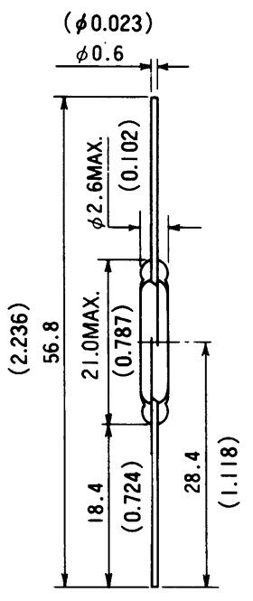 干簧管（磁性開關(guān)/磁簧開關(guān)）HYR-2016尺寸規(guī)格
