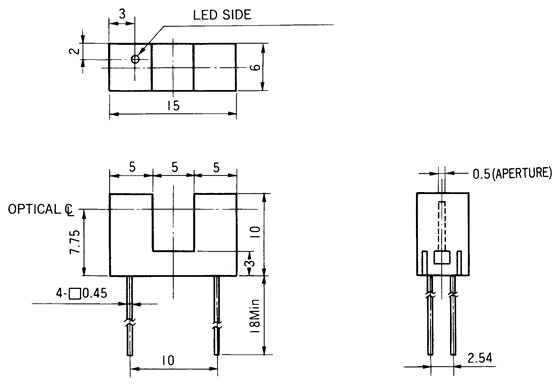 光電傳感器（光學(xué)傳感器）OJ-1202尺寸規(guī)格