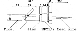 液位開關(guān)（水位開關(guān)/液位傳感器）MFS10-N1-2尺寸規(guī)格